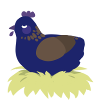 (unnamed), a navy and bark chicken with a neck-speckle pattern