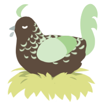 A bark and gluppy chicken with a half-lace pattern