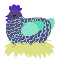 A overcast and mint chicken with a lace pattern