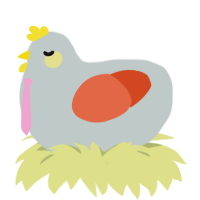 A silver and vermilion chicken