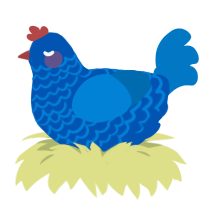 A ultramarine and sapphire chicken with a lace pattern