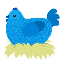 A sky and sapphire chicken with a double-lace pattern