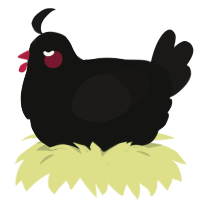 A black and sable chicken