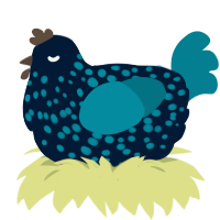 A tumblr and sea chicken with a speckle pattern