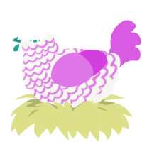 A white and orchid chicken with a lace pattern