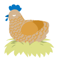 A beige and orange chicken with a lace pattern