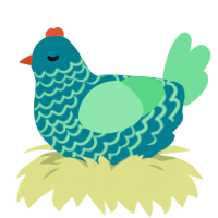 A sea and spring chicken with a lace pattern