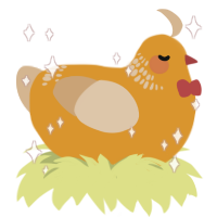 A orange and beige chicken with a neck-band pattern