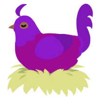 (unnamed), a plum and violet chicken with a head pattern