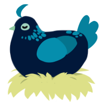 Hmm Lake, a tumblr and teal chicken with a neck-speckle pattern
