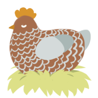A brown and silver chicken with a lace pattern
