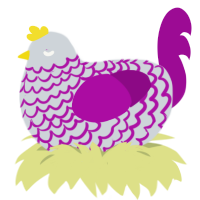 A mist and plum chicken with a lace pattern