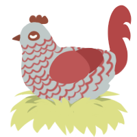 (unnamed), a silver and red chicken with a lace pattern