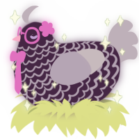 A gluppy and olive chicken with a lace pattern