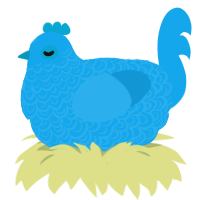 A sky chicken with a double-lace pattern