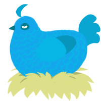 A sky and cerulean chicken with a lace pattern