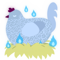A silver and mist chicken with a double-lace pattern