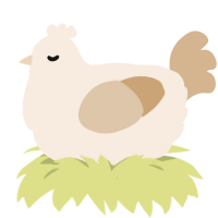 A cream and beige chicken