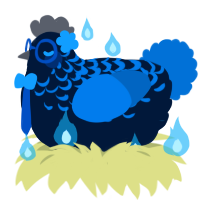 A tumblr and sapphire chicken with a half-lace pattern