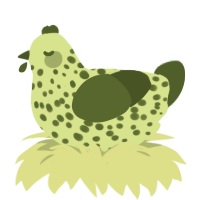 A lemon and olive chicken with a speckle pattern