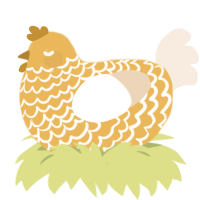 A honey and cream chicken with a lace pattern
