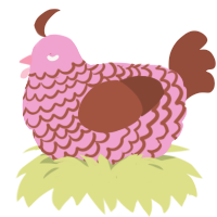 (unnamed), a pink and russet chicken with a lace pattern