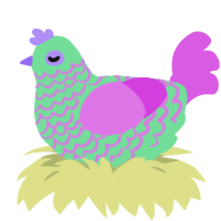 A spring and orchid chicken with a lace pattern