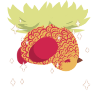 A honey and crimson chicken with a double-lace pattern