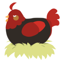 A mist and aqua chicken with a head pattern