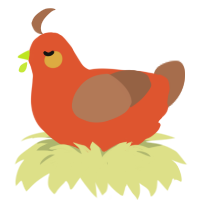 A vermilion and brown chicken