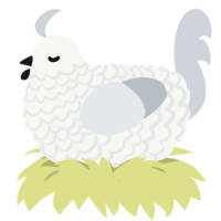 A white and mist chicken with a lace pattern