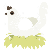 A white chicken with a half-lace pattern