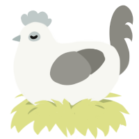 A white and ash chicken
