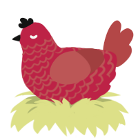 (unnamed), a crimson and red chicken with a lace pattern