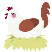 A white and russet chicken