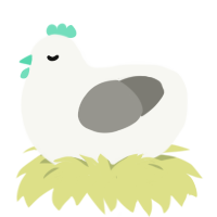 A white and ash chicken