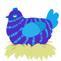 (unnamed), a indigo and sky chicken with a bar pattern