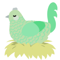 A gluppy and spring chicken with a lace pattern