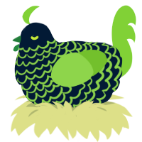 jolyne, a tumblr and grass chicken with a lace pattern