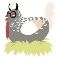 A ash and cream chicken with a half-lace pattern