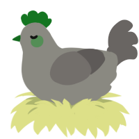 A ash and grey chicken