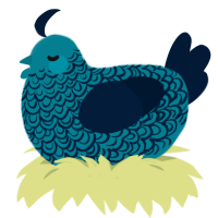 A sea and tumblr chicken with a double-lace pattern