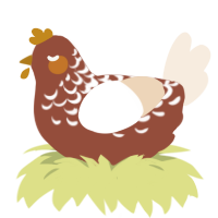 A russet and cream chicken with a half-lace pattern