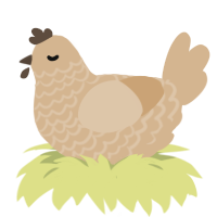 A beige chicken with a lace pattern
