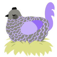A ash and lilac chicken with a lace pattern