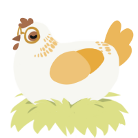 A white and honey chicken with a neck-band pattern