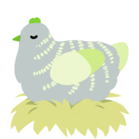 A silver and apple chicken with a half-bar pattern