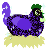 A white and chartreuse chicken with a double-lace pattern