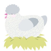 A white and mist chicken with a double-lace pattern
