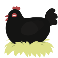 A black and sable chicken